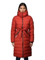 Geographical Norway Płaszcz pikowany "Cabima" w kolorze czerwonym rozmiar: L. Czerwone płaszcze damskie Geographical Norway, l, bez wzorów, z tkaniny, bez kaptura. Za 386.32 zł.