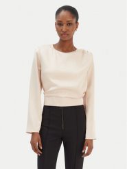 Rinascimento Bluzka CFC0126404003 Beżowy Regular Fit. Brązowe bluzki damskie Rinascimento, l, bez wzorów, z syntetyku, bez kołnierzyka, bez ramiączek. Za 209.99 zł.