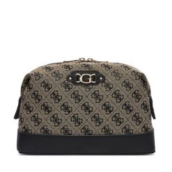 Kosmetyczka Guess. Brązowe kosmetyczki damskie Guess, z aplikacjami, z materiału. Za 264.99 zł.