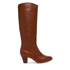 Kozaki LAUREN RALPH LAUREN. Brązowe kozaki damskie Lauren Ralph Lauren, bez obcasa, na słupku, bez zapięcia. Za 1,499.00 zł.