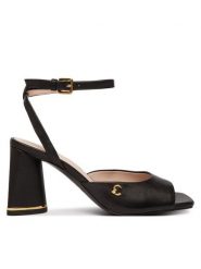 Coccinelle Sandały C-Everyday E4 U1L 18 02 01 Czarny. Czarne sandały damskie Coccinelle, bez wzorów, ze skóry, bez obcasa, na słupku, bez zapięcia. Za 899.99 zł.