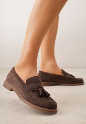 Brązowe Mokasyny VICES ze Skórzaną Wkładką i Frędzlami Leuconisse. Brązowe mokasyny damskie Born2be, z jeansu, bez obcasa. Za 89.99 zł.