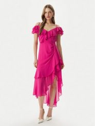 Morgan Sukienka koktajlowa 251-RJOLIE Różowy Regular Fit. Czerwone sukienki damskie Morgan, bez wzorów, z syntetyku, wizytowe, bez ramiączek. Za 399.99 zł.