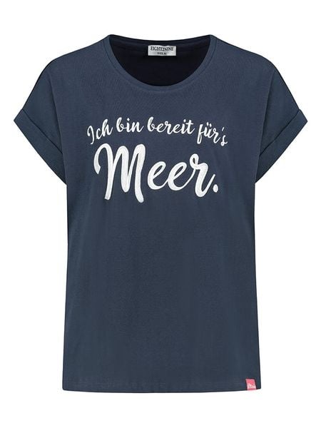 Eight2Nine Koszulka w kolorze granatowym rozmiar: L. Niebieskie koszulki damskie Eight2Nine, l, bez wzorów, z bawełny, bez kołnierzyka, bez ramiączek. Za 43.99 zł.