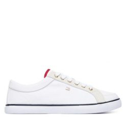 Tenisówki Tommy Hilfiger. Białe trampki damskie Tommy Hilfiger, bez wzorów, bez zapięcia. Za 329.99 zł.