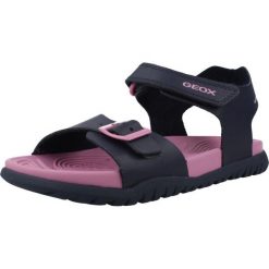 Sandały GEOX J SANDAL FUSBETTO GI Niebieski. Niebieskie sandały damskie Geox, bez wzorów, z syntetyku, bez obcasa, bez zapięcia. Za 174.99 zł.