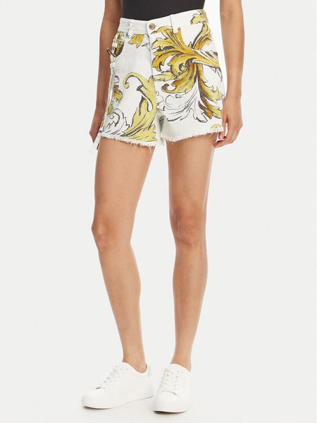 Versace Jeans Couture Szorty jeansowe 78HAD51B Biały Straight Fit. Białe szorty damskie Versace Jeans Couture, bez wzorów, z bawełny. Za 1,349.00 zł.
