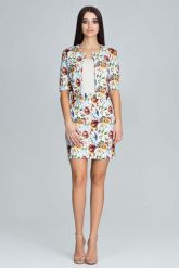 Elegancki Dwuczęściowy Komplet w Kwiaty - Wzór 81. Sukienki damskie Figl, bez wzorów, z materiału, eleganckie, bez ramiączek. Za 319.00 zł.
