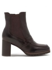 Sergio Bardi Botki WB-C1042-01SB Brązowy. Brązowe botki damskie Sergio Bardi, z materiału, bez obcasa, na słupku, bez zapięcia. Za 189.99 zł.