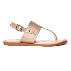 Różowe/złote sandały Różowe. Brązowe sandały damskie Trespass, bez wzorów, z materiału, bez obcasa, bez zapięcia. Za 209.99 zł.