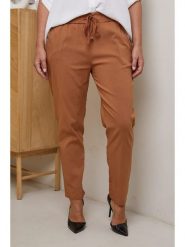 Curvy Lady Spodnie w kolorze brązowym rozmiar: 48/50. Brązowe spodnie materiałowe damskie Curvy Lady, z aplikacjami, z bawełny. Za 122.96 zł.