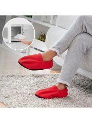 InnovaGoods Kapcie w kolorze czerwonym z termoforem rozmiar: onesize. Czerwone kapcie damskie innovagoods, z materiału. Za 47.99 zł.