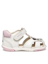 Geox Sandały B Sandal Zapito B556FE 08554 C0406 Biały. Białe sandały dziewczęce Geox, ze skóry, bez obcasa, bez zapięcia. Za 159.99 zł.