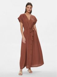 Fracomina Sukienka letnia FJ24SD3011W69301 Brązowy Regular Fit. Brązowe sukienki damskie Fracomina, bez wzorów, bez ramiączek. Za 869.99 zł.