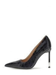 Guess Szpilki FLFCEN SUE08 Czarny. Czarne szpilki damskie Guess, z aplikacjami, z lakierowanej skóry, bez obcasa, na szpilce, bez zapięcia. Za 674.99 zł.
