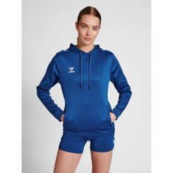 Bluza do piłki ręcznej damska Hummel Core XK z kapturem. Niebieskie bluzy damskie Hummel, l, bez wzorów, z kapturem. Za 191.00 zł.