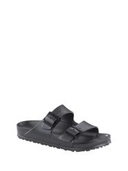 Birkenstock Klapki "Arizona" w kolorze antracytowym rozmiar: 36. Czarne klapki damskie Birkenstock, bez wzorów, z otwartym noskiem, bez obcasa, bez zapięcia. Za 197.63 zł.