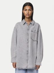 Pieces Koszula jeansowa 17150991 Szary Oversize. Szare koszule damskie Pieces, xs, bez wzorów, z bawełny, bez kołnierzyka, bez ramiączek. Za 219.99 zł.