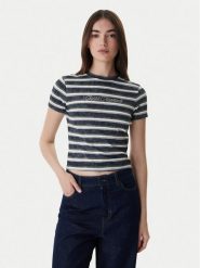 Guess T-Shirt W6RI41 J1314 Granatowy Regular Fit. Niebieskie t-shirty damskie Guess, xs, z aplikacjami, z bawełny, bez kołnierzyka. Za 219.99 zł.