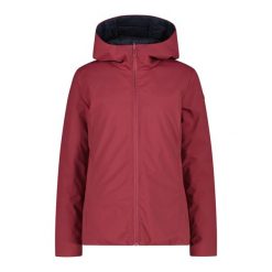 Kobieta odwracalna kurtka przeciwdeszczowa z kapturem na zamek CMP. Czarne kurtki damskie CMP, bez wzorów, z kapturem. Za 548.50 zł.