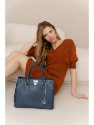 Lia Biassoni Skórzana torebka "Nure" w kolorze niebieskim - 36 x 28 x 18 cm rozmiar: onesize. Niebieskie torebki klasyczne damskie Lia Biassoni, z materiału, przez ramię, bez dodatków. Za 304.99 zł.