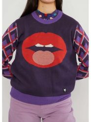 Blutsgeschwister Sweter "Cosy Storyteller" w kolorze fioletowo-czerwonym rozmiar: XL. Czerwone swetry klasyczne damskie Blutsgeschwister, xl, z bawełny, bez kołnierzyka. Za 158.10 zł.