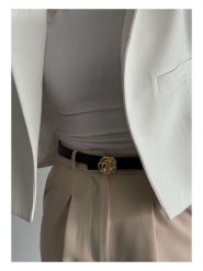 Lucky Bees Pasek w kolorze czarnym - dł. 100 cm rozmiar: onesize. Czarne paski damskie Lucky Bees, bez wzorów, z materiału. Za 92.21 zł.