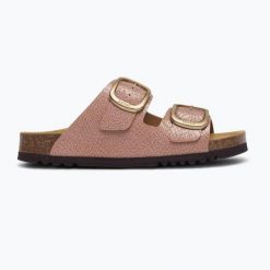 Klapki damskie Scholl Noelle Syntetic Reptile. Czerwone klapki damskie Scholl, bez wzorów, z materiału, bez obcasa, bez zapięcia. Za 269.99 zł.