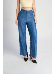 Marks & Spencer Spodnie w kolorze niebieskim rozmiar: 44. Niebieskie spodnie materiałowe damskie Marks & Spencer, bez wzorów, z lyocellu. Za 56.79 zł.