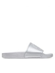 KARL LAGERFELD Klapki Kondo 2.0 KL80908A Srebrny. Szare klapki damskie KARL LAGERFELD, bez wzorów, z tworzywa sztucznego, bez obcasa, bez zapięcia. Za 219.99 zł.