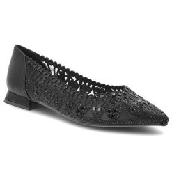 Baleriny damskie S.Barski, cholewka ze skóry ekologicznej zabudowany szpiczasty przód zdobienia z drobnymi aplikacjami, czarne, SR61-0104. Czarne sukienki damskie S.BARSKI, z aplikacjami, ze skóry ekologicznej, bez ramiączek. Za 199.00 zł.