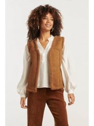 Smashed Lemon Kamizelka w kolorze jasnobrązowym rozmiar: XS. Brązowe kamizelki damskie Smashed Lemon, xs, bez wzorów, z polaru, bez kaptura. Za 104.99 zł.
