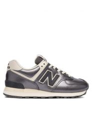 New Balance Sneakersy WL574MGS Srebrny. Szare obuwie sportowe damskie New Balance, ze skóry, bez zapięcia. Za 499.99 zł.
