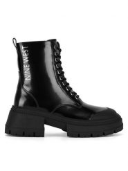 Nine West Botki WFA3033-5 Czarny. Czarne botki damskie Nine West, z materiału, bez obcasa, na płaskiej podeszwie, bez zapięcia. Za 279.99 zł.