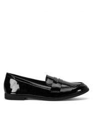 DeeZee Mokasyny WS270205-12 Czarny. Czarne mokasyny damskie DeeZee, ze skóry, bez obcasa. Za 79.99 zł.