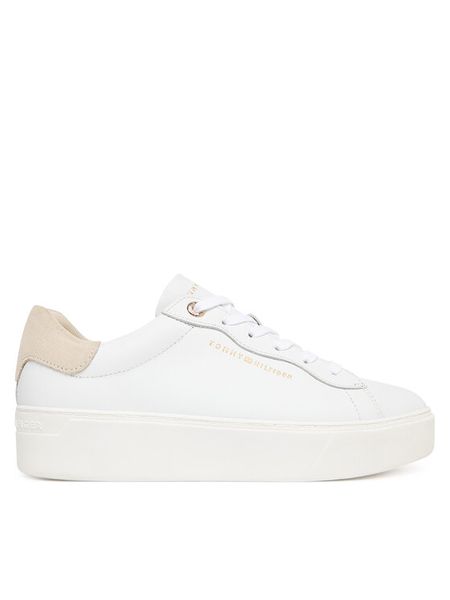 Tommy Hilfiger Sneakersy Chic Platform Cupsole Sneaker FW0FW09021 Biały. Białe obuwie sportowe damskie Tommy Hilfiger, ze skóry, bez zapięcia. Za 489.99 zł.