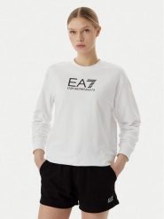 EA7 Emporio Armani Komplet bluza i szorty sportowe 7W000974 AF13135 M0003 Biały Regular Fit. Białe bluzy damskie EA7 Emporio Armani, m, bez wzorów, z bawełny, bez kaptura. Za 589.99 zł.
