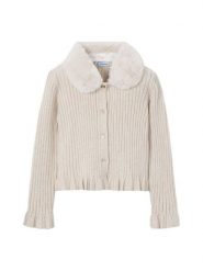 Mayoral Sweter 4311 Écru Regular Fit. Swetry dziewczęce Mayoral, bez wzorów, z syntetyku, bez kołnierzyka, bez ramiączek. Za 149.99 zł.