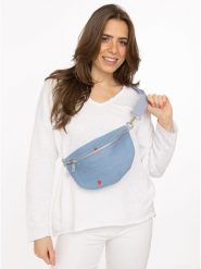 Zwillingsherz Saszetka w kolorze błękitnym rozmiar: onesize. Niebieskie nerki i saszetki damskie Zwillingsherz, bez wzorów, z materiału, przez ramię, bez dodatków. Za 82.99 zł.