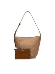 Calvin Klein Torebka Emblem Aop Jacquard Camera Bag LV04F3535G Brązowy. Brązowe torebki klasyczne damskie Calvin Klein, z materiału, bez dodatków. Za 529.99 zł.