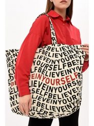 MORI Shopper bag w kolorze beżowym - 46 x 48 x 15 cm rozmiar: onesize. Brązowe shopper bag MORI, bez wzorów, z bawełny, na ramię, bez dodatków. Za 43.99 zł.