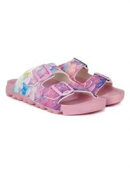 Calceo Klapki w kolorze jasnoróżowym ze wzorem rozmiar: 38. Różowe klapki damskie Calceo, bez wzorów, z otwartym noskiem, bez obcasa, bez zapięcia. Za 56.39 zł.