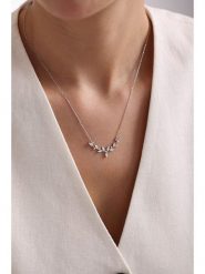 Lodie Silver Srebrny naszyjnik z elementem ozdobnym - dł. 42 cm rozmiar: onesize. Szare naszyjniki damskie Lodie Silver, z cyrkonią, srebrne. Za 110.04 zł.