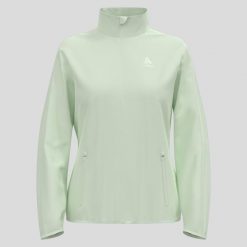 Kurtka do biegania damska Odlo ESSENTIAL LIGHT. Zielone kurtki sportowe damskie ODLO, l, bez wzorów, z materiału, bez kaptura. Za 311.65 zł.