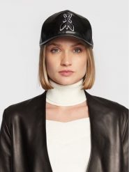Patrizia Pepe Czapka z daszkiem 8F1650/E005-K103 Czarny. Czarne czapki z daszkiem damskie Patrizia Pepe, bez wzorów, ze skóry. Za 299.99 zł.