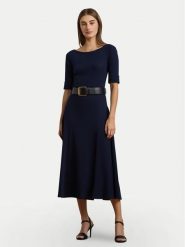 LAUREN RALPH LAUREN Sukienka codzienna 200973599002 Granatowy Slim Fit. Niebieskie sukienki damskie Lauren Ralph Lauren, bez wzorów, z bawełny, bez ramiączek. Za 539.99 zł.