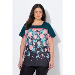 Damskie Bluzka funkcyjna oversize dekolt w karo rękaw 1/2. Czarne koszulki sportowe damskie Ulla Popken, plus size, bez wzorów, z elastanu, bez ramiączek. Za 195.99 zł.