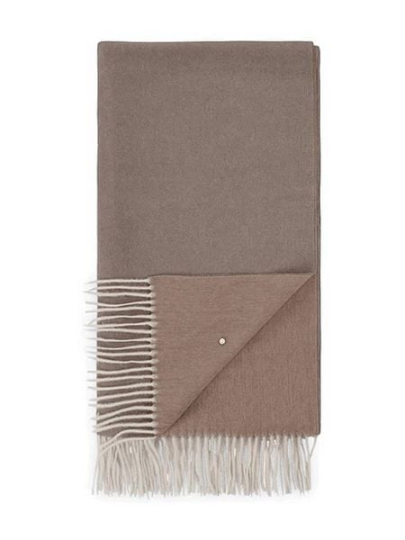 Hey Marly Wełniany szal "Classic" w kolorze beżowo-brązowym - 250 x 65 cm rozmiar: onesize. Brązowe szaliki damskie Hey Marly, bez wzorów, z materiału. Za 288.52 zł.