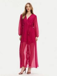 Haveone Sukienka letnia AFF-N013 Różowy Loose Fit. Czerwone sukienki damskie Haveone, bez wzorów, z jedwabiu, bez ramiączek. Za 479.99 zł.