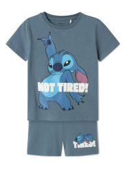 NAME IT Piżama Stitch 13243004 Niebieski Regular Fit. Niebieskie piżamy chłopięce Name it, bez wzorów, z bawełny, bez ramiączek. Za 79.99 zł.